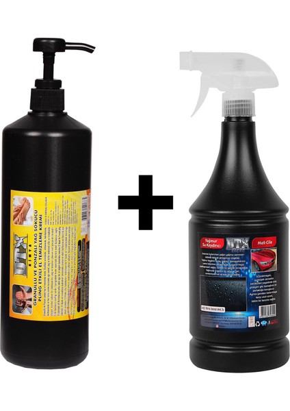 Ponza'lı (Talaşlı) El Temizleme Kremi ( Sabunu) 1 kg & Yağmur Suyu Kaydırıcı, Hızlı Cila 1 Lt