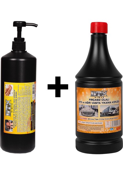 Granürlü El Temizleme Kremi ( Sabunu ) 1 kg & Oto, Motor ve Tır Yıkama 1 Litre