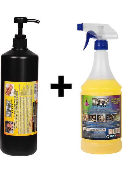 Granüllü El Temizleme Kremi ( Sabunu ) 1 kg & 1 Lt Ixir Çok Amaçlı Temizleme Solisyonu 1 Lt