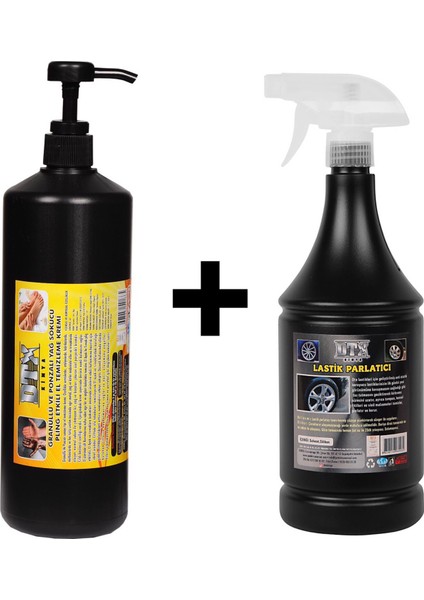 Granüllü El Temizleme Kremi ( Sabunu ) 1 kg & Lastik Parlatıcı Jel 500 ml