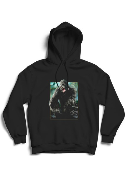King Kong, Gorillla, Goril Kapüşonlu Sweatshirt Hoodie