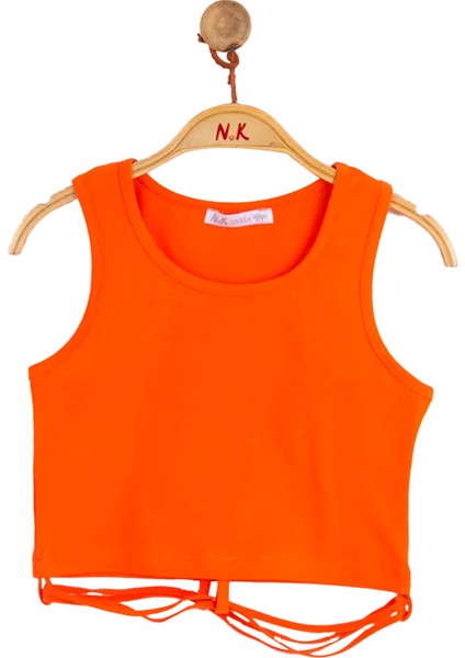 Kız Çocuk Crop T-Shirt Turuncu