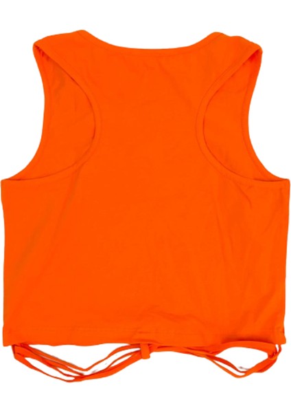 Kız Çocuk Crop T-Shirt Turuncu modelleri