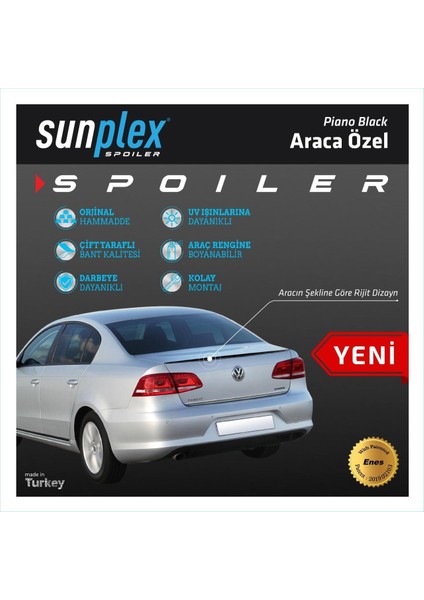 Volkswagen Jetta 2010-2017 Bagaj Üstü Spoiler Parlak Siyah Spoyler