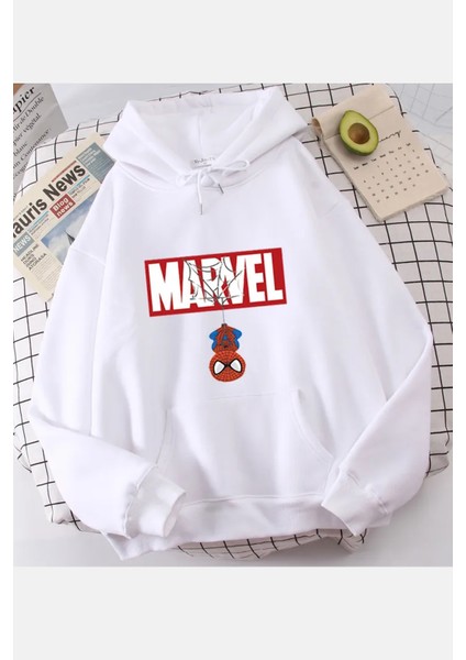 Spiderman Marvel Yazılı Kapşonlu Sweatshirt