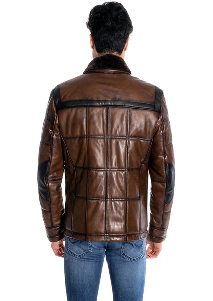 Yakası Kürklü Hakiki Deri Mont modelleri