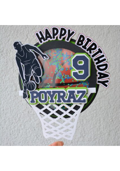 Basketbol Temalı Erkek Çocuk Doğum Günü Süsü Kişiye Özel Pasta Süsü Parti Malzemesi Cake Topper (21X18CM) modelleri