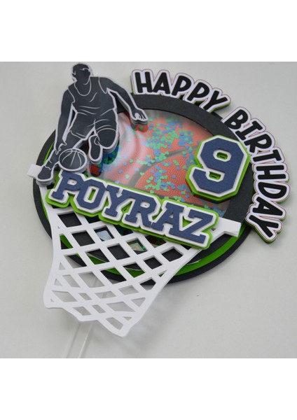 Basketbol Temalı Erkek Çocuk Doğum Günü Süsü Kişiye Özel Pasta Süsü Parti Malzemesi Cake Topper (21X18CM) indirimleri