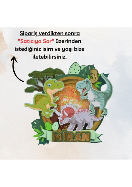 Dinozor Temalı Erkek Çocuk Doğum Günü Süsü Dinozor Pasta Süsü Parti Malzemesi Cake Topper (20X21CM) fiyatları