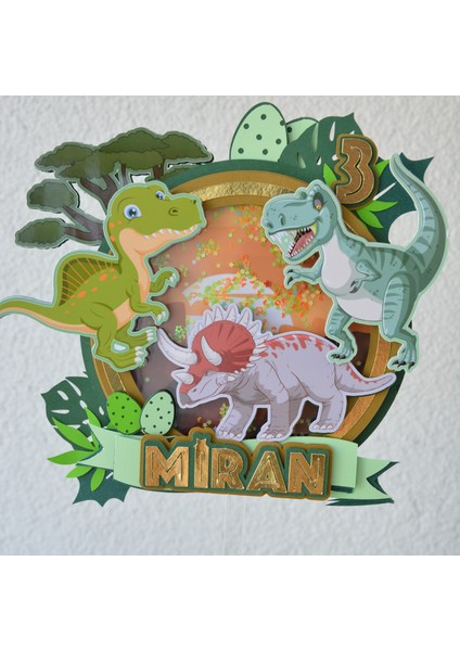 Dinozor Temalı Erkek Çocuk Doğum Günü Süsü Dinozor Pasta Süsü Parti Malzemesi Cake Topper (20X21CM) modelleri