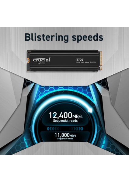 T700 2TB PCIe Gen5 NVMe M.2 SSD (12400-11800 MBs) CT2000T700SSD3