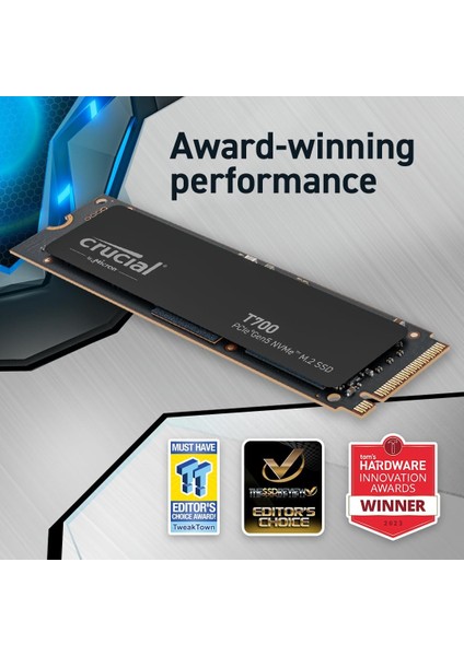 T700 2TB PCIe Gen5 NVMe M.2 SSD (12400-11800 MBs) CT2000T700SSD3