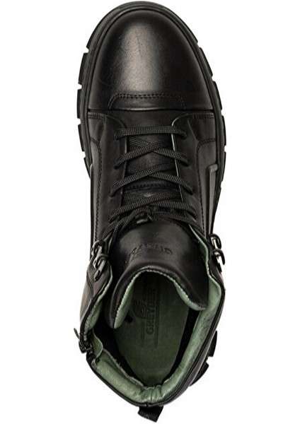 16400 Erkek Siyah Deri Sneaker Bot modelleri