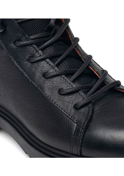 16270 Erkek Siyah Deri Casual Bot modelleri