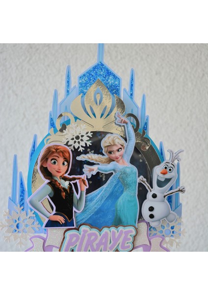 Karlar Ülkesi Elsa Temalı Kız Çocuk Doğum Günü Süsü Elsa Anna Pasta Süsü Parti Malzemesi Cake Topper (26X21"CM) indirimleri