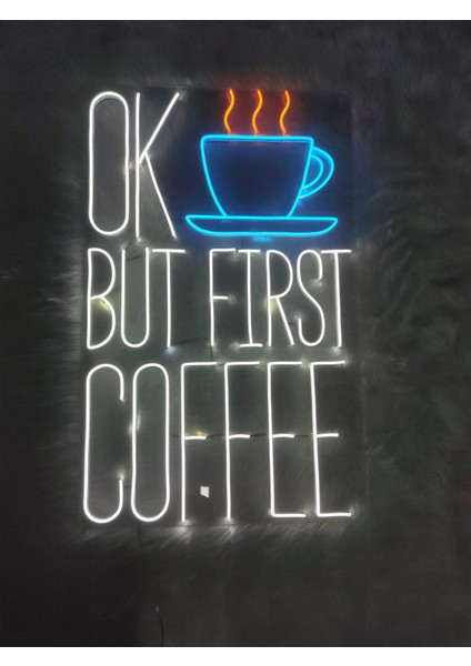 But First Coffee Neon LED TABELA(80X50CM)