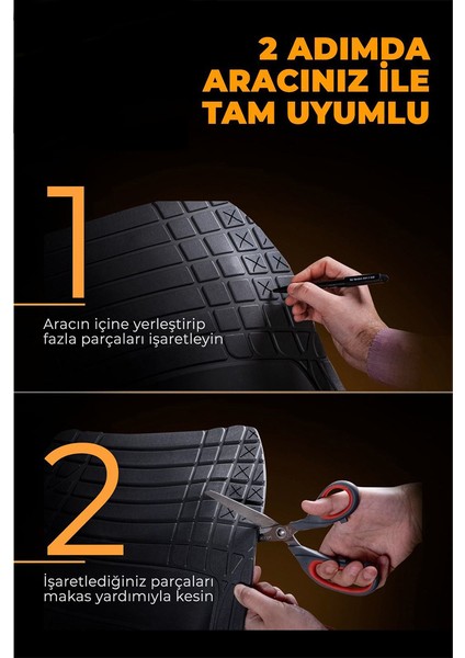Mazda Rx-8 Uyumlu 4d Havuzlu Universal Paspas Gri 5 Parça