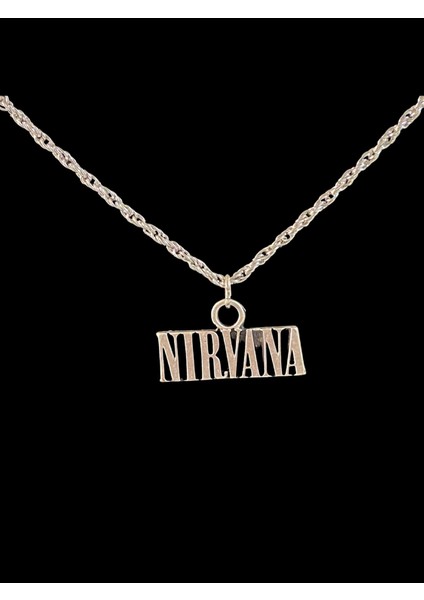 Daily Fashion Antik Gümüş Kaplama Çelik  Rock Müzik Nirvana Zincirli Bijuteri Kolye