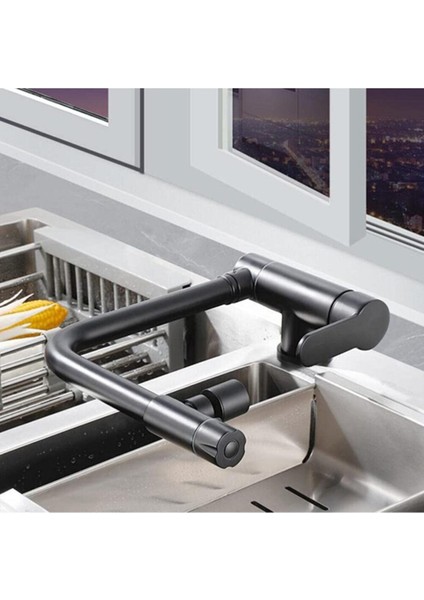 Mutfak Pencere Önü Katlanır Evye Bataryası Su Arıtma Çıkışlı Yeni Mat Siyah 7 Yıl Garantili İthal modelleri