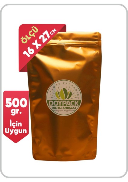 Turuncu Metalize Doypack 16 x 27 cm