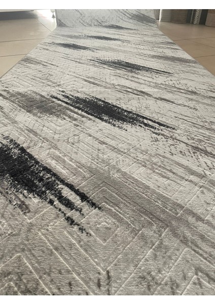 Halı Sarar Enboss (Siyah Taban)Yıkanabilir Modern Halı