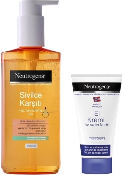 Yüz Temizleme Jeli 200 Ml & Norveç Formülü Parfümlü El Kremi 50 Ml