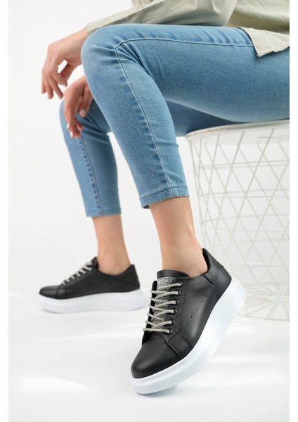 Kadın Kalın Taban Bağcıkları Taşlı Günlük Sneakers Model