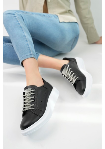 Kadın Kalın Taban Bağcıkları Taşlı Günlük Sneakers Model fiyatları