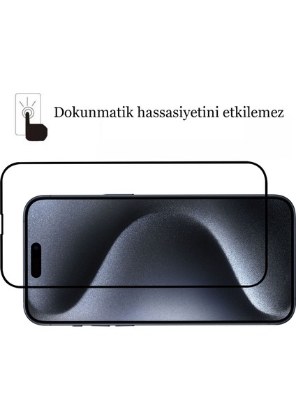 Apple iPhone 15 Pro Max Kırılmaz Cam 5d Tam Kaplayan 9h Temperli Ekran Koruyucu