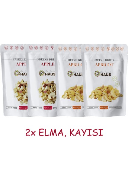 The Snack Haus Freeze Dried Elma, Kayısı