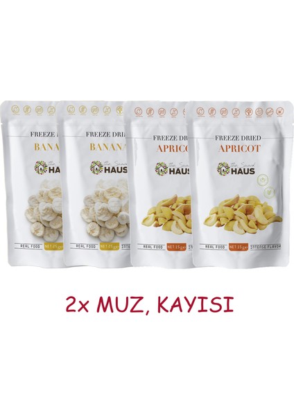 The Snack Haus Freeze Dried Muz, Kayısı