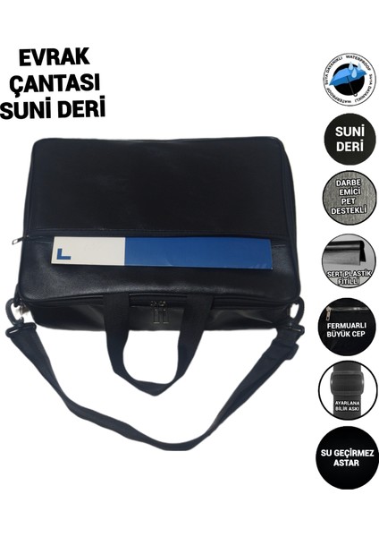 Evrak Çantası Suni Deri Su Geçirmez Astar