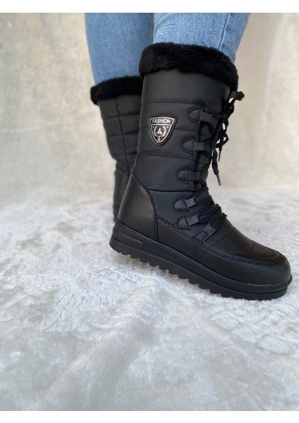 Çiğdem Süs Bağlı Siyah Kar Botu (Twingo 995) - Siyah - 40 - ST00723-SİYAH-40