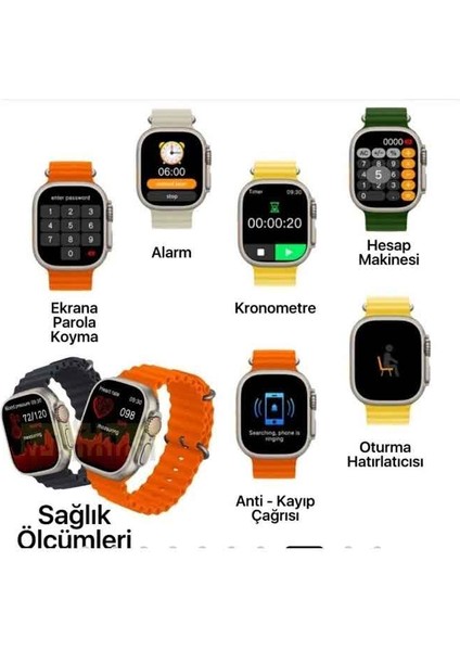 Watch 8 Ultra Hk8 Pro Max 2.02 Inç Amoled Ekran 49MM Ios Android Nfc Akıllı Saat HK8PROMX