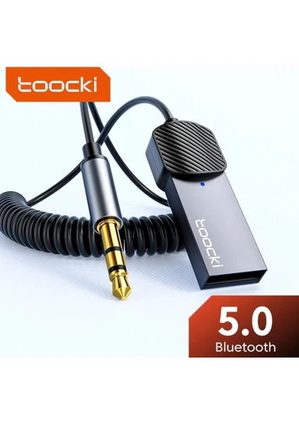 Toocki Bluetooth Aux Araç Kiti Mikrofonlu Navigasyon Destekli 3.5mm 5.0 En Son Nesil Teknoloji