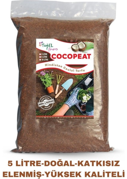 Cocopeat (KATKISIZ VE ELENMİŞ) Hindistan Cevizi Kabuğu Torfu (5 LİTRE)