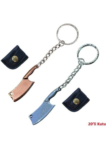 Balıkmarketim Sterlıng Mini Bıçak Anahtarlık-Altın/gümüş 20 Li