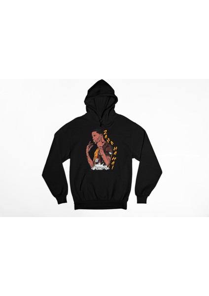 Wilfried Zaha Baskılı Oversize Pamuk Kapüşonlu Sweatshirt Boyfriend Hoodie