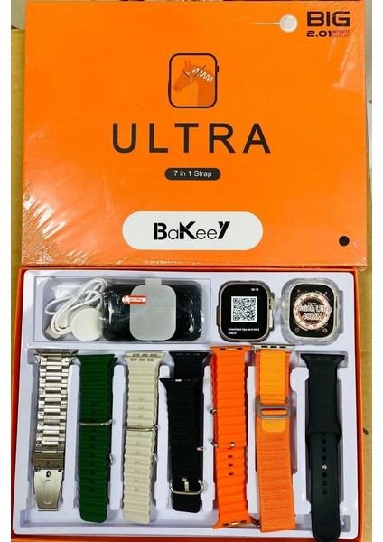 Watch Ultra 7 Kordonlu Watch 8 Ultra Akıllı Saat Kasa Koruyucu Kırılımaz Cam Kulaklık Hediyeli