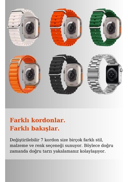 Watch Ultra 7 Kordonlu Watch 8 Ultra Akıllı Saat Kasa Koruyucu Kırılımaz Cam Kulaklık Hediyeli