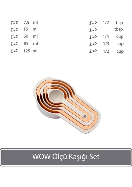 Wow Ölçü Kaşığı Set -Latte