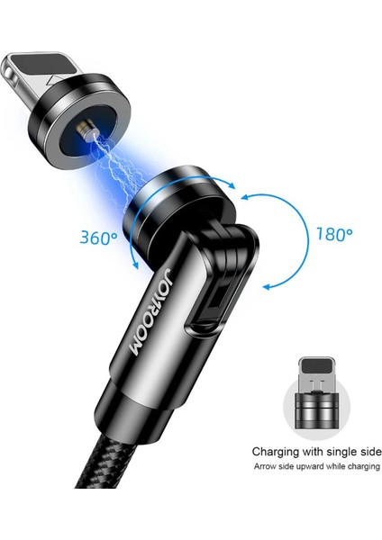 Mıknatıslı,manyetik Şarj Kablosu Type-C+Lightning+Micro USB Kablo(Ip Örgülü+Mfı+Hızlı Şarj Desteği)