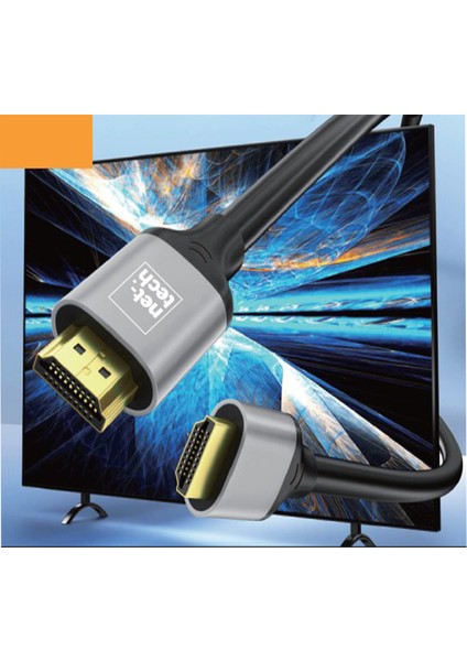 Ip Örgü Sağlam ve Dayanıklı Alüminyum 4K HDMI Kablo(1,5 Metre Uzunluk+Alüminyum Yapı+Ip Örgü Tasarım