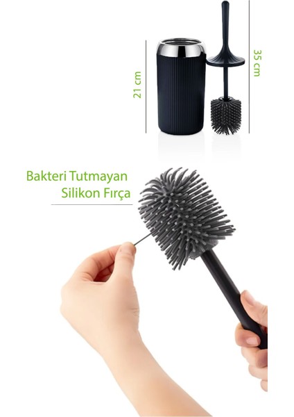 Kir Tutmaz Silikon Tuvalet Fırçası - Tuvalet ve Klozet Temizleme Fırçası - Soft Toilet Brush