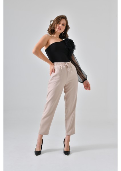 Taş Beli Lastikli Bağcıklı Fit Pantolon fiyatları