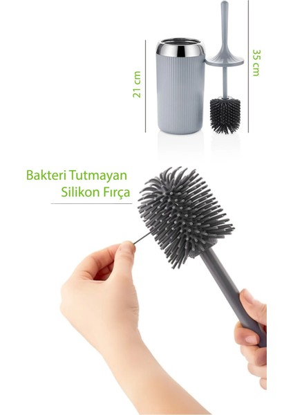 Kir Tutmaz Silikon Tuvalet Fırçası - Tuvalet ve Klozet Temizleme Fırçası - Soft Toilet Brush