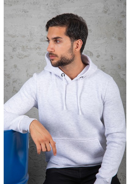 Erkek Standart Fit Içi Polarlı 3 Iplik Kapüşonlu Kanguru Cepli Pamuklu Sweatshirt modelleri