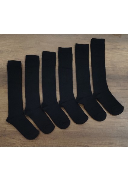 Kız Çocuk Dizaltı Okul Çorap Pamuklu 6 Çift