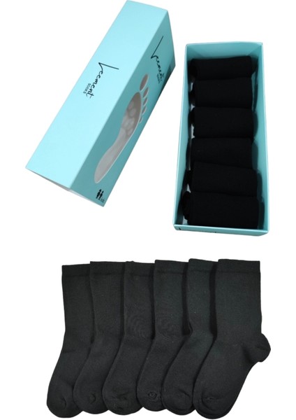 Çocuk Düz Soket Siyah 6 Çift Pamuklu Dikişsiz