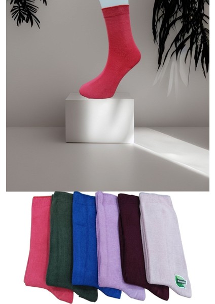 6'Lı Bambu Soket Çorap Dört Mevsim